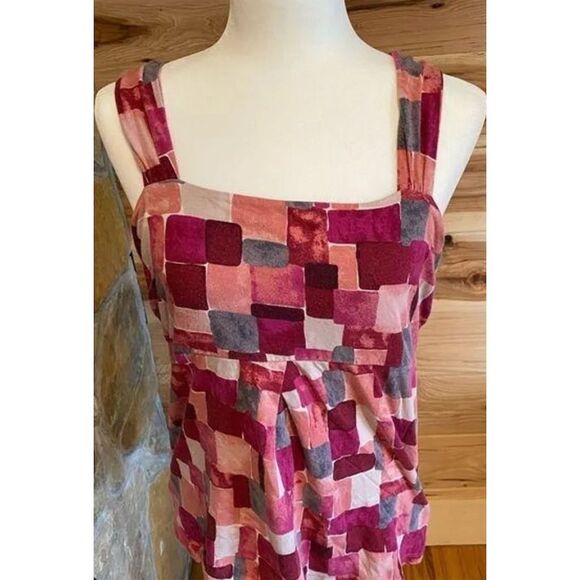 Ann Taylor Women's Patchwork Tank Top Multicolor Size L Sleeveless - Picture 1 of 5
